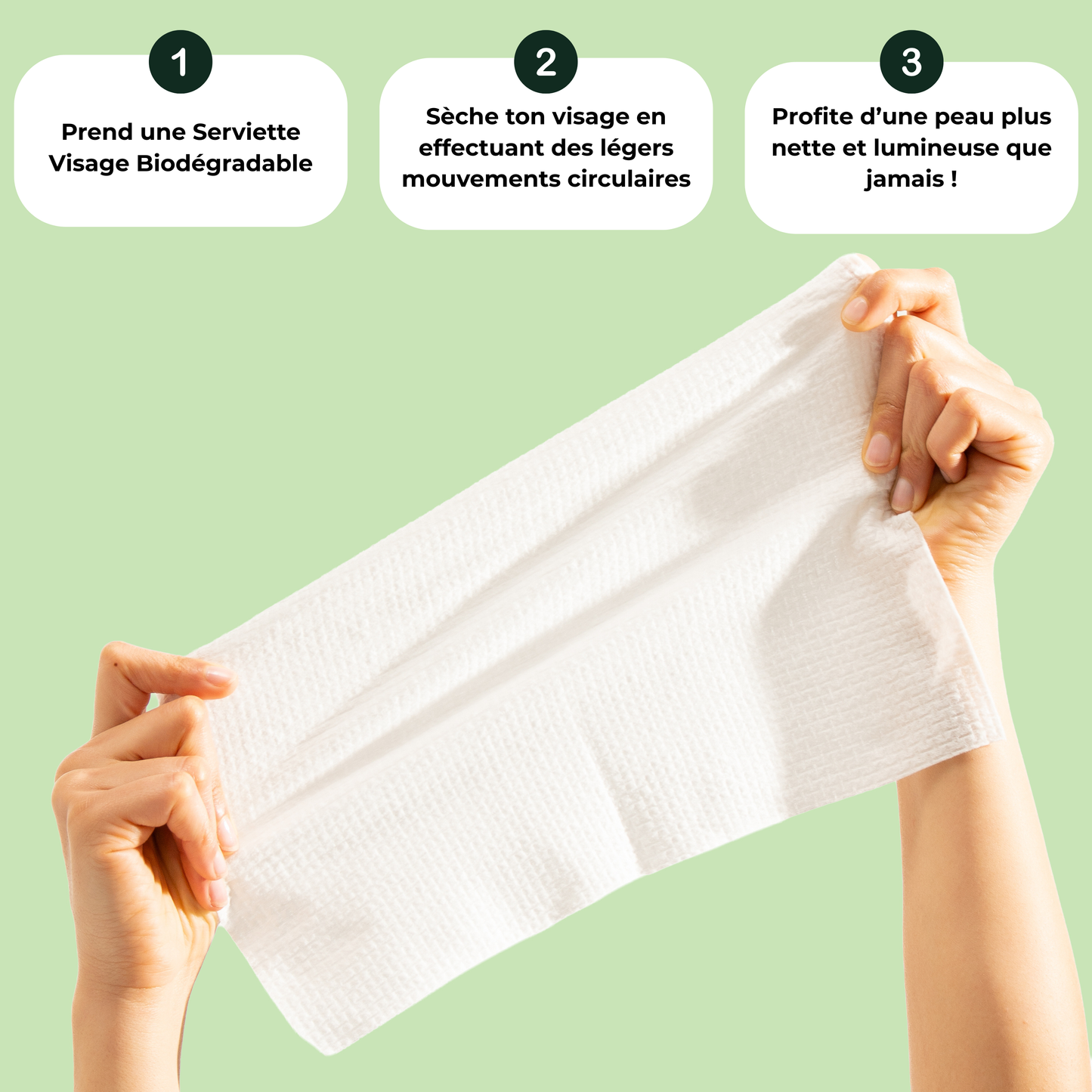 Serviettes visage biodégradables XL