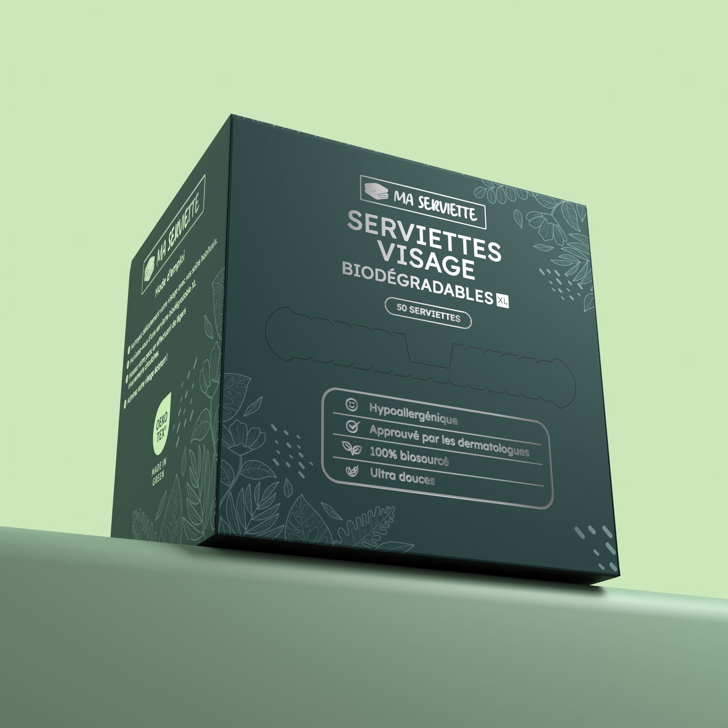 Serviettes visage biodégradables XL
